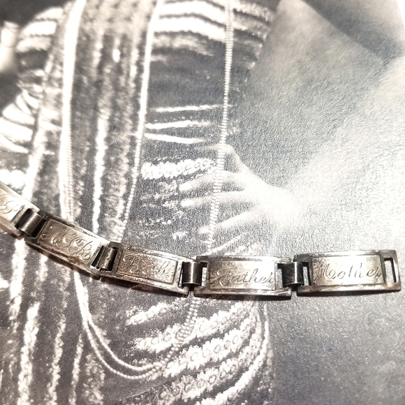 WWI yr1916 Antique Forget Me Not Sterling Panel Bracelet - Picture 4 of 10